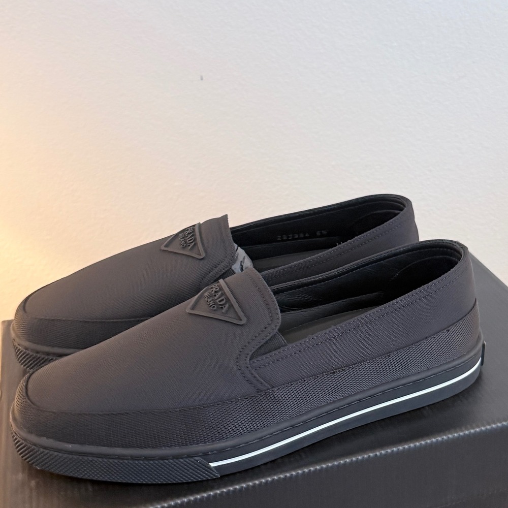 Prada Milano Nero Nylon Tech Slip On Sneakers Black 2S2964 Mens 7.5